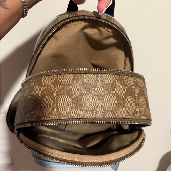 Coach Signature Brown and Light Blue Backpack - Picture 4 of 4
